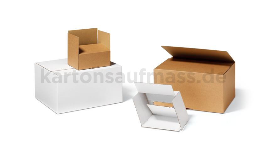 Ecommerce Karton fefco721D Braun Weiss unbedruckt Ohne Verschluss keine Klebestreifen