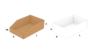 Kartonlagerbehälter bei kartonsaufmass.de: Fefco 422 und 435