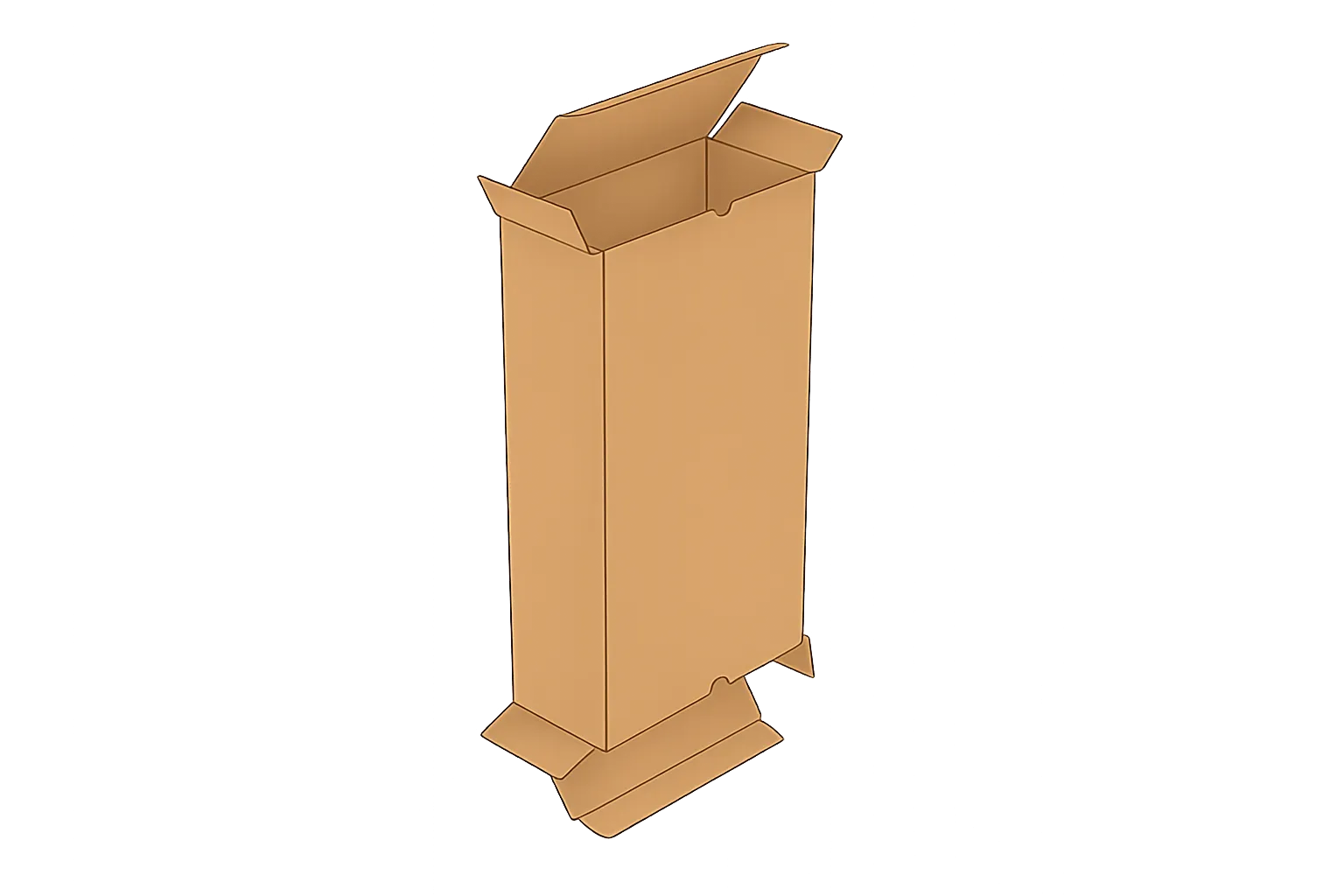 Eine Doppele Klappschachtel (fefco 210) ist eine Kartonverpackung mit einem Klappenverschluss an der Ober- und Unterseite. Dadurch können Sie die Schachtel von beiden Seiten öffnen und befüllen. Das macht die Doppele Klappschachtel nach Maß ideal für Produkte, die während des Verpackens gut erreichbar bleiben müssen oder bei denen eine flexible Verpackungsreihenfolge gewünscht ist.